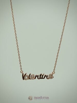 Oplus_131072 Be My Valentine 🤌- 925 Silver Pendant Chain - Golden Polish