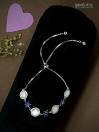 Blue in You - White in me Bracelet for women –925 Silver Adjustable