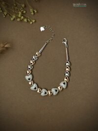 Full of Hearts — Golden & Silver Bracelet for Her - 925 Silver