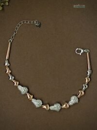 Oplus_131072 The Hearts Golden & Silver Colour Women Bracelet Bracelet - 925 Silver